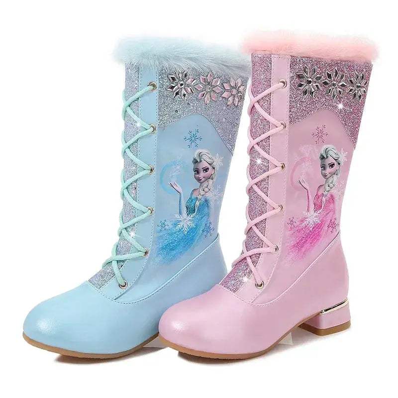 Disney Frozen Kids Leather Winter Boots With Plush Lining - ToylandEU