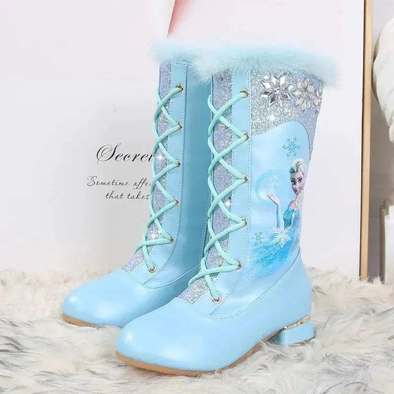 Disney Frozen Kids Leather Winter Boots With Plush Lining - ToylandEU
