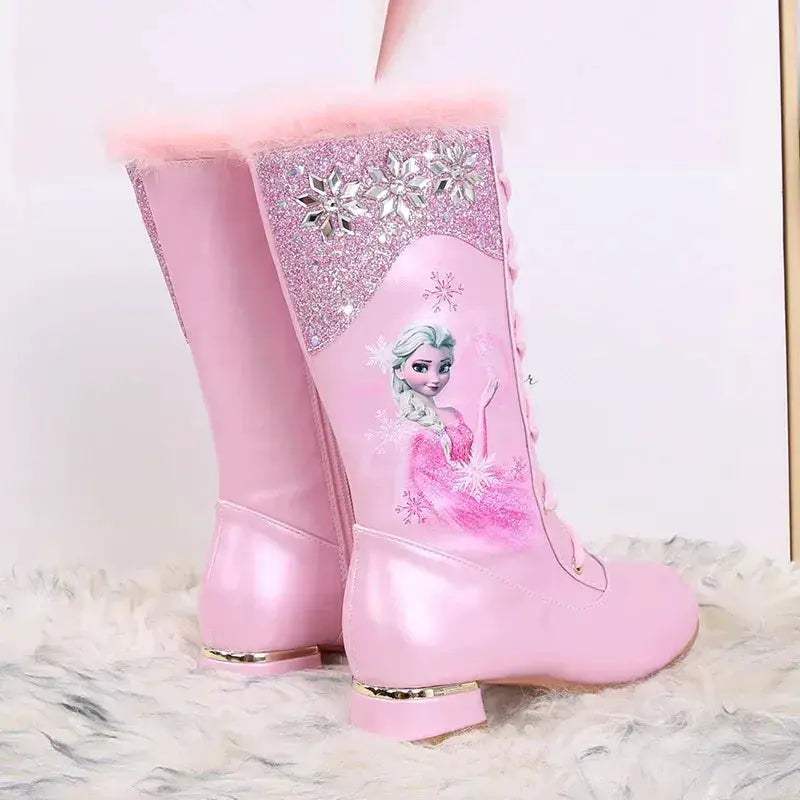 Disney Frozen Kids Leather Winter Boots With Plush Lining - ToylandEU