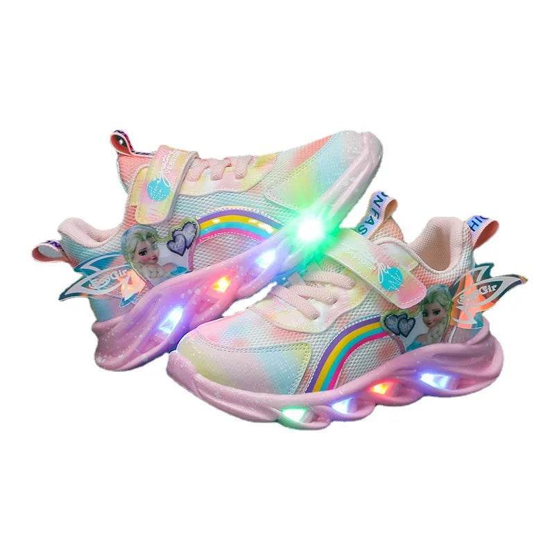 Disney Girls' Casual Shoes Led Lights Princess Elsa Sneakers Size 22-37 - ToylandEU