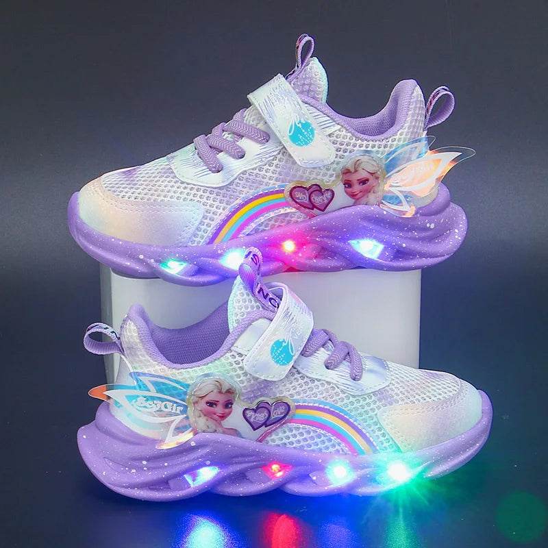 Disney Girls' Casual Shoes Led Lights Princess Elsa Sneakers Size 22-37 - ToylandEU