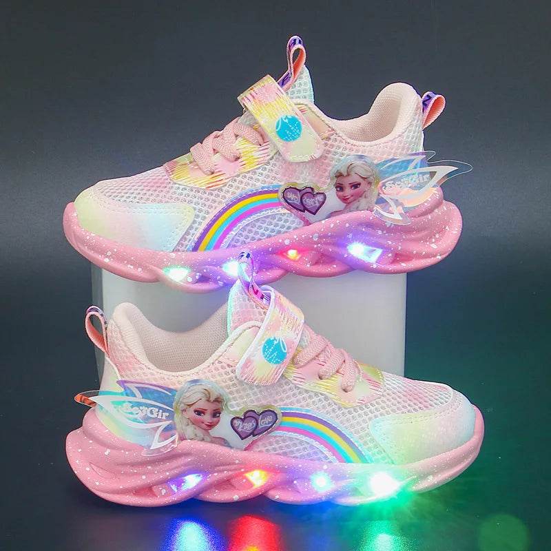 Disney Girls' Casual Shoes Led Lights Princess Elsa Sneakers Size 22-37 - ToylandEU