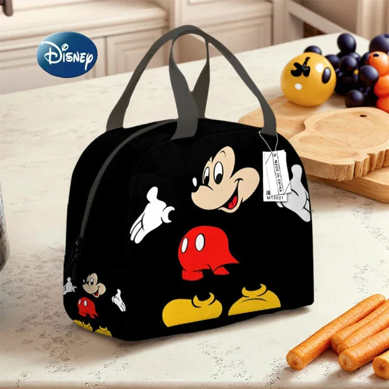 Disney Large Capacity Insulated Lunch Bag Mickey Print Picnic Bag Aluminum Foil Student Handbag - ToylandEU
