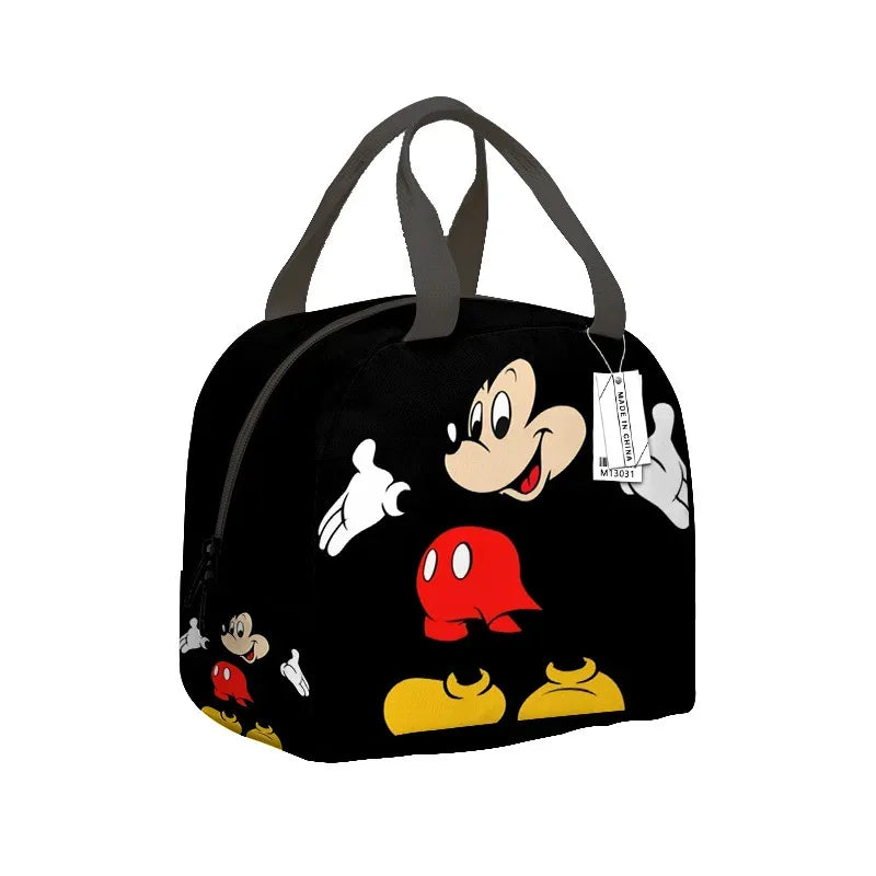 Disney Large Capacity Insulated Lunch Bag Mickey Print Picnic Bag Aluminum Foil Student Handbag - ToylandEU