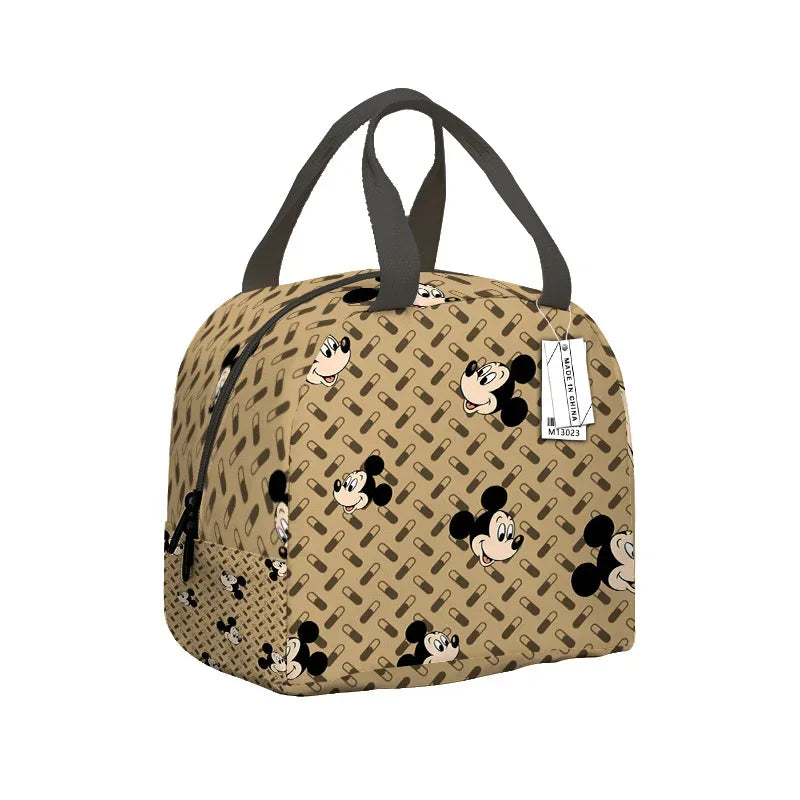 Disney Large Capacity Insulated Lunch Bag Mickey Print Picnic Bag Aluminum Foil Student Handbag - ToylandEU