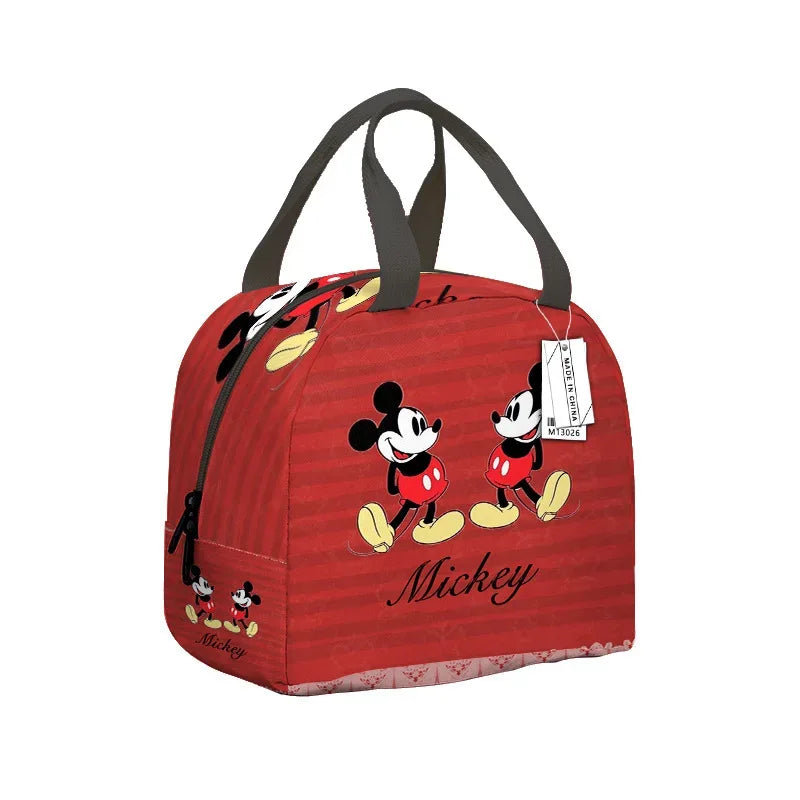 Disney Large Capacity Insulated Lunch Bag Mickey Print Picnic Bag Aluminum Foil Student Handbag - ToylandEU