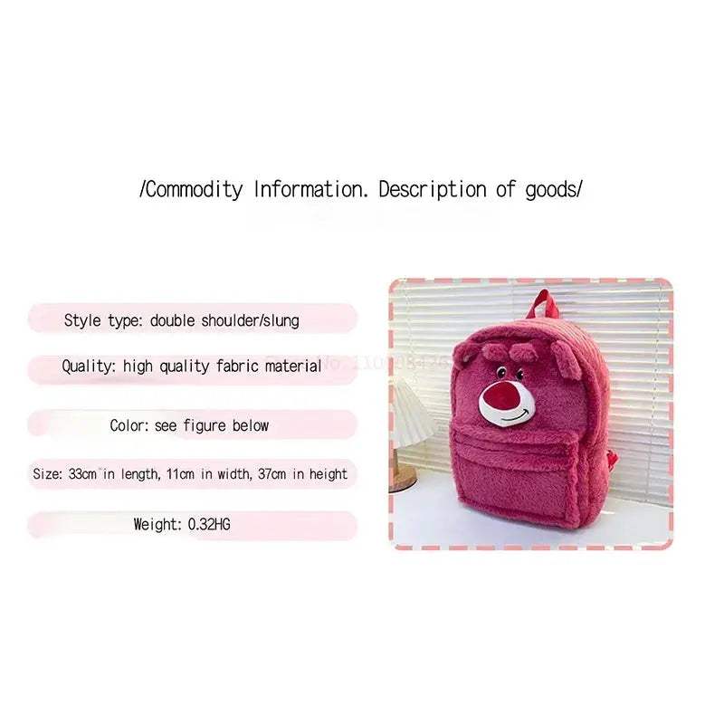 Disney Lotso Plush Backpack Large Capacity Kids School Bag - ToylandEU