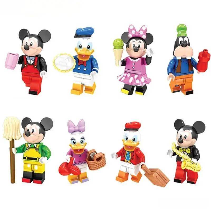 Disney Mickey & Minnie Mouse set of 8 Lego Minifigures Custom Toys - Minifigure Toys