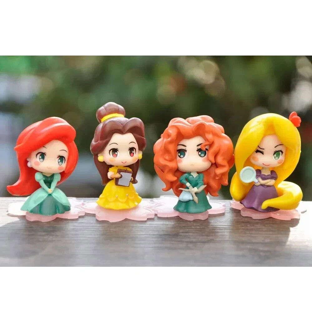Disney Princess Figurines Set 9 Piece Kawaii PVC