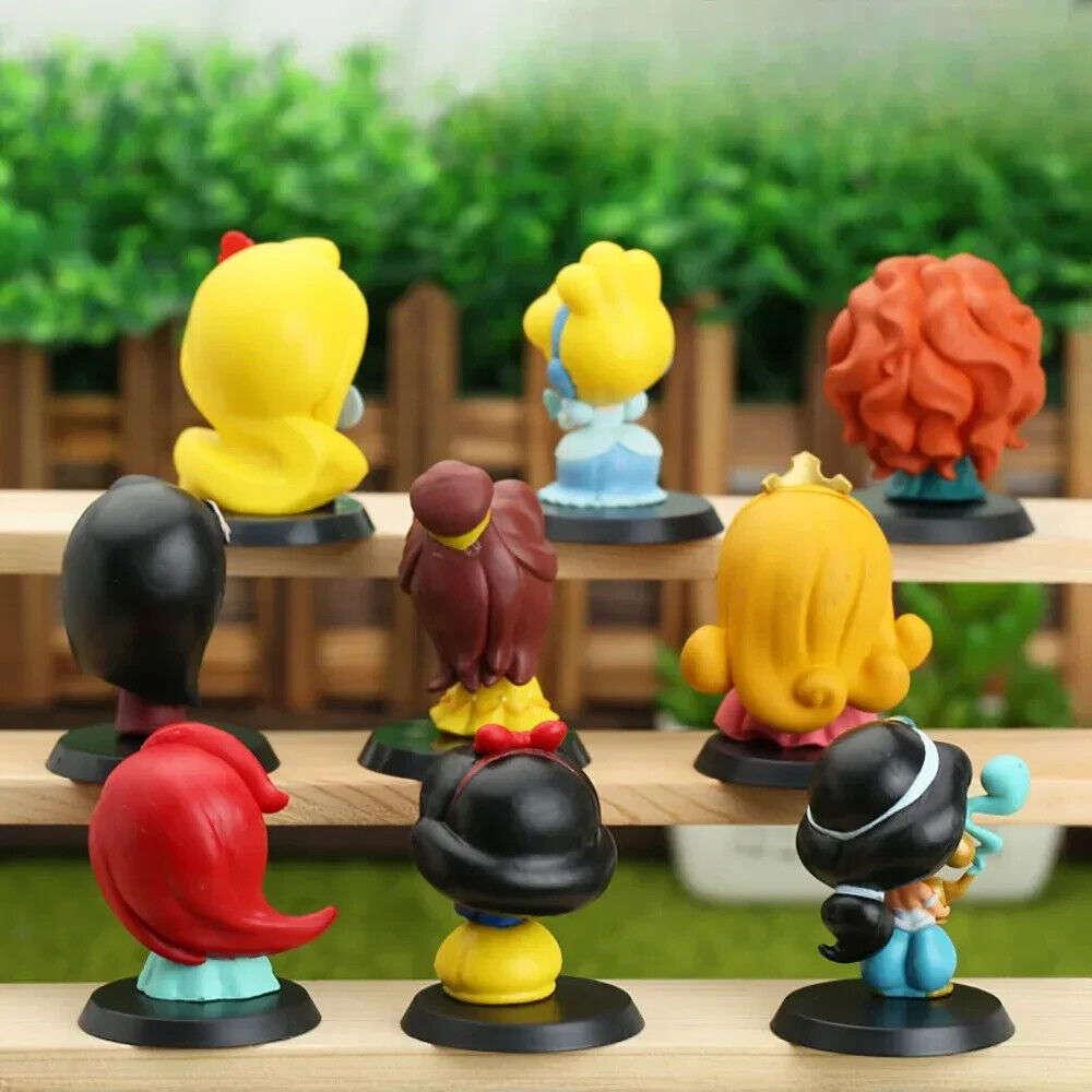 Disney Princess Figurines Set 9 Piece Kawaii PVC