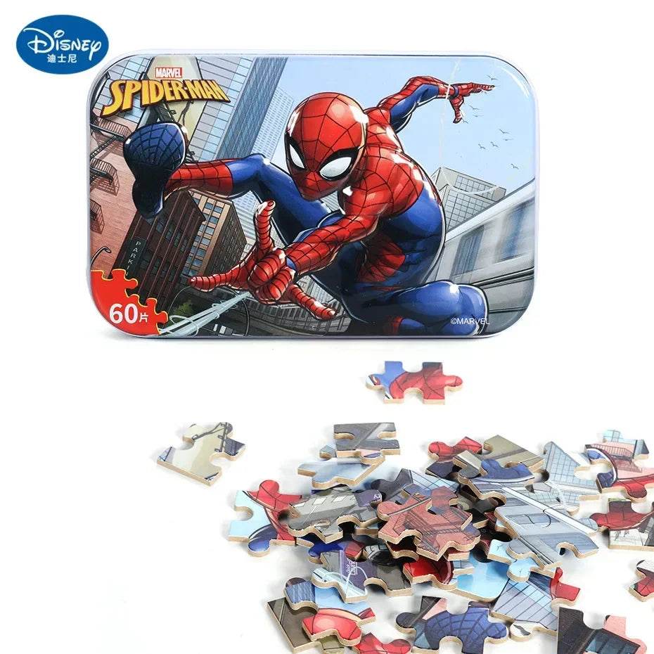 Disney Princess Frozen Spider-Man 60-Piece Wooden Puzzle Toy - ToylandEU