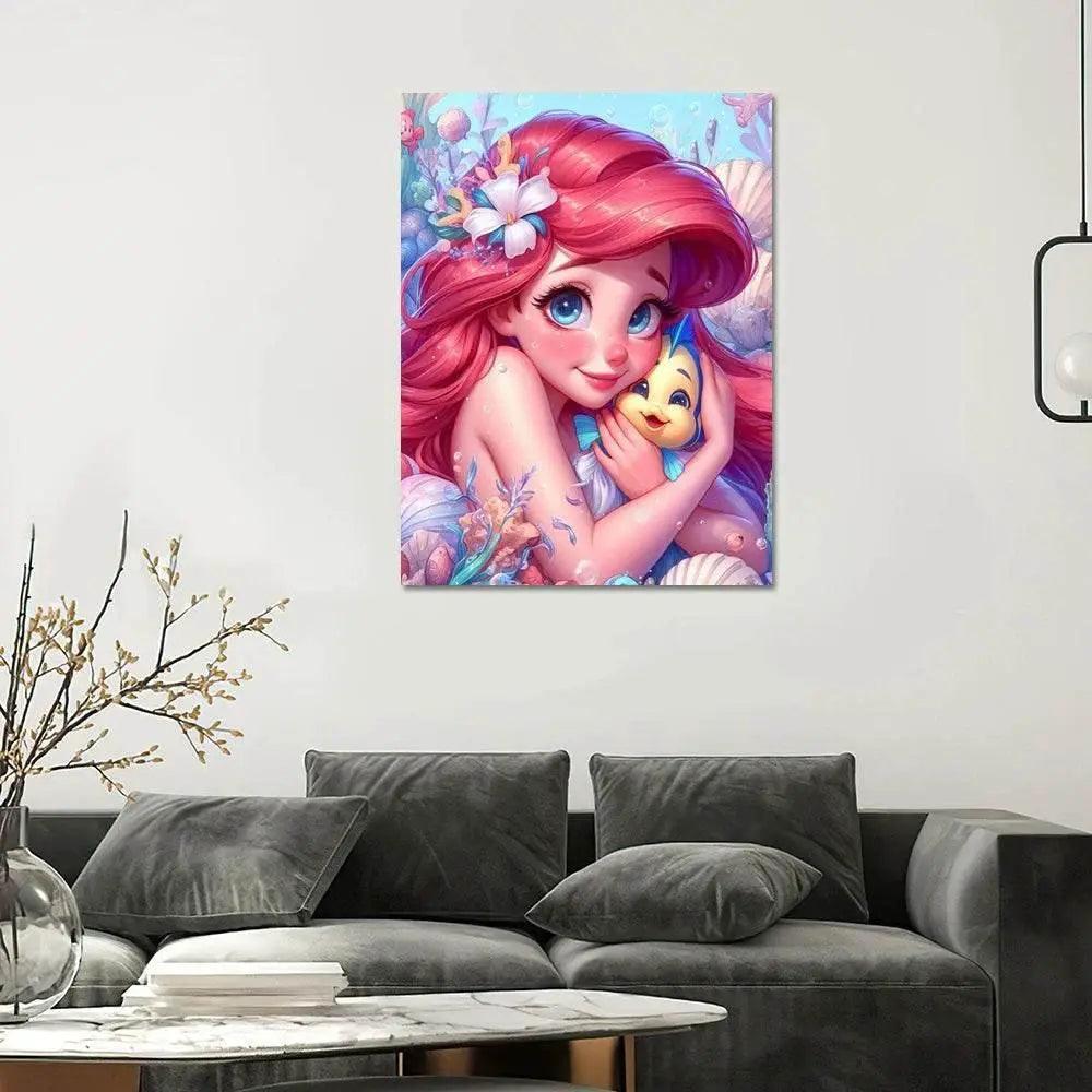  Disney Princess Mermaid Cross Stitch Kit - New Cartoon Embroidery Collection for Home Decor -  ToylandEU™