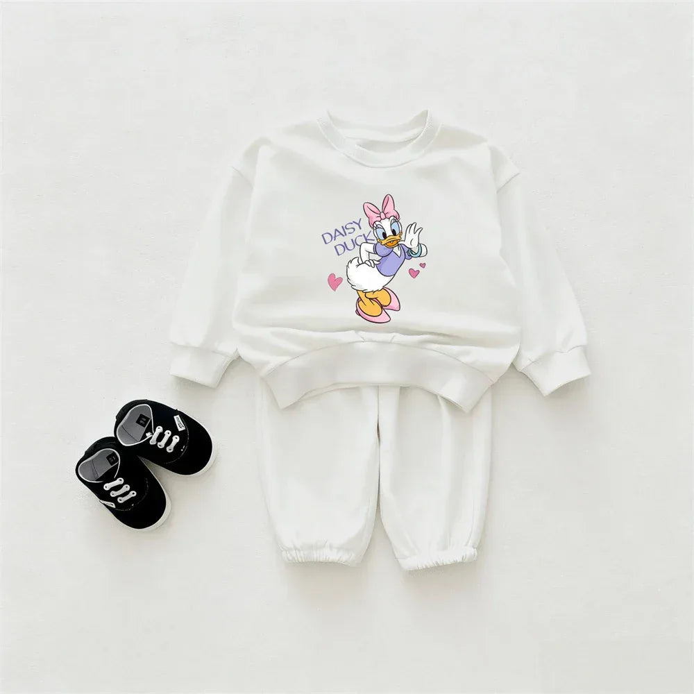 Disney Unisex 4To6Y 2 Piece Cotton Polyester Tracksuit White Red Yellow - ToylandEU