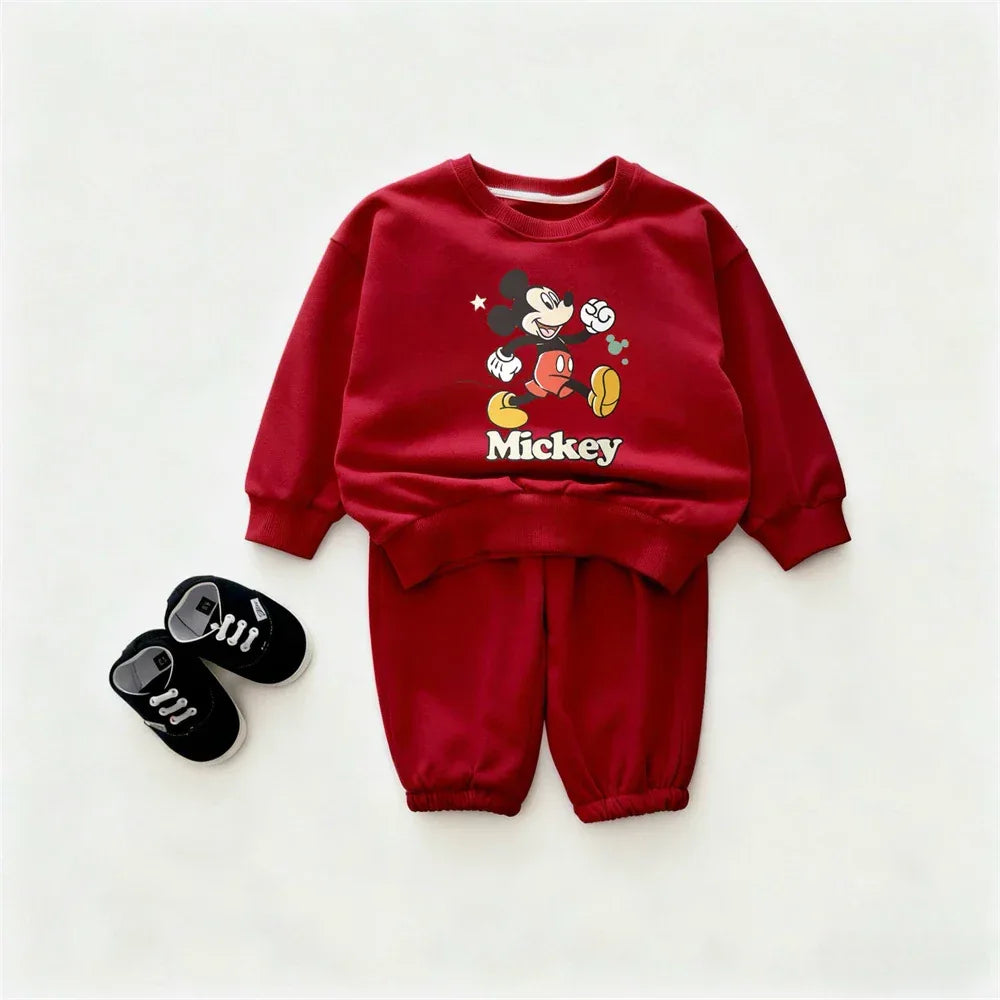 Disney Unisex 4To6Y 2 Piece Cotton Polyester Tracksuit White Red Yellow - ToylandEU