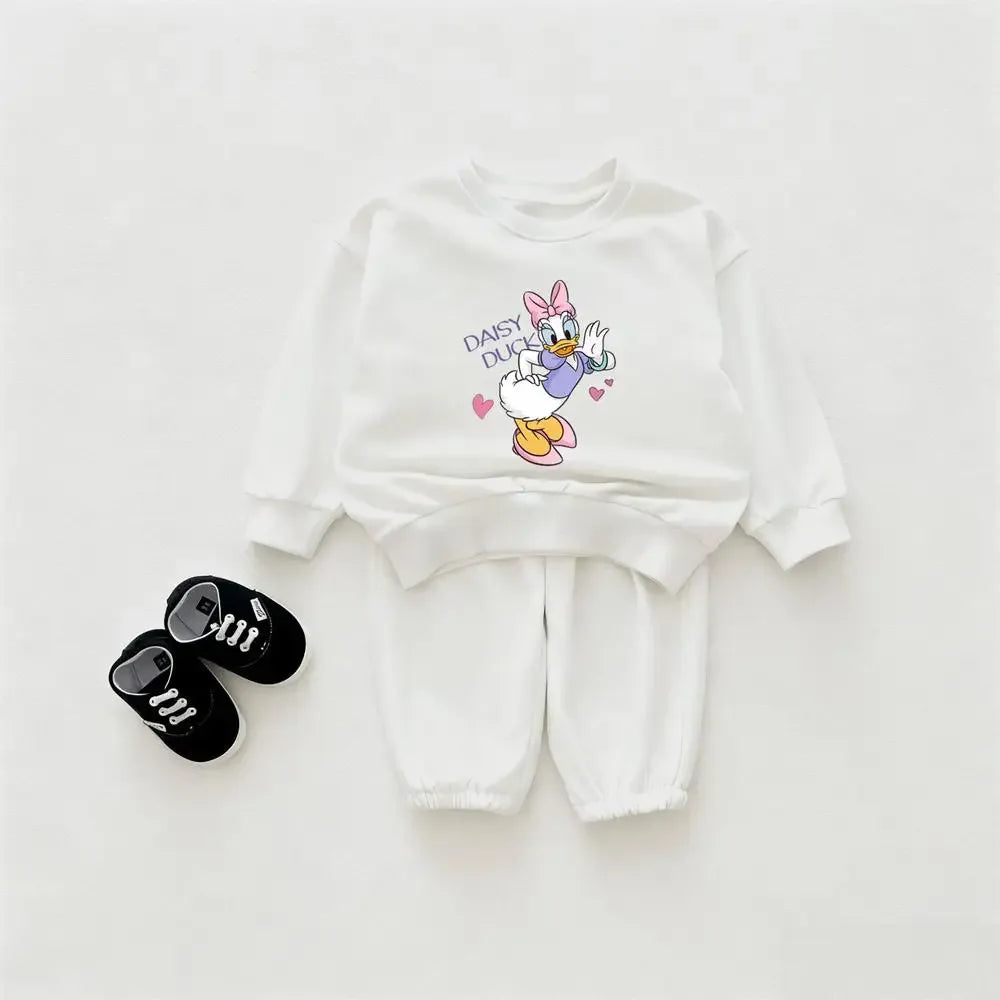 Disney Unisex 4To6Y 2 Piece Cotton Polyester Tracksuit White Red Yellow - ToylandEU