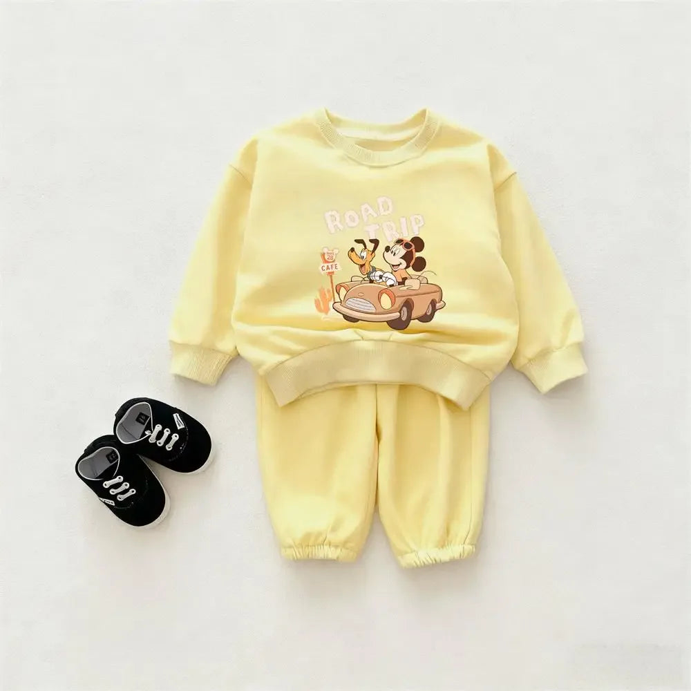 Disney Unisex 4To6Y 2 Piece Cotton Polyester Tracksuit White Red Yellow - ToylandEU