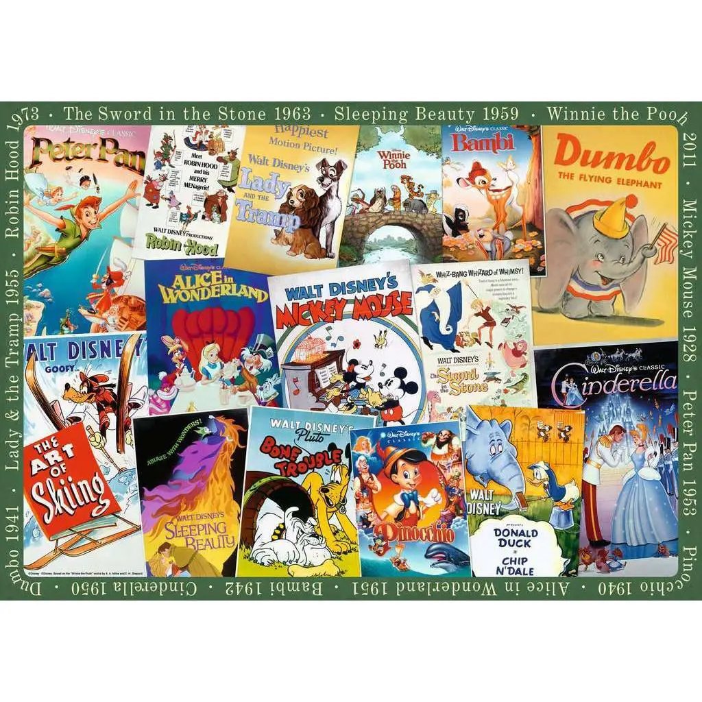Nostalgic Disney Vintage Movie Posters 1000 Piece Jigsaw Puzzle - ToylandEU