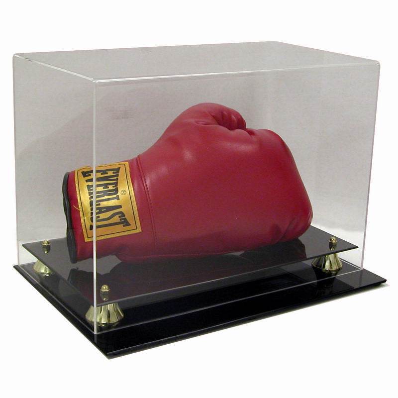Display Case Boxing Glove Horizontal With Gold Risers Stand - ToylandEU
