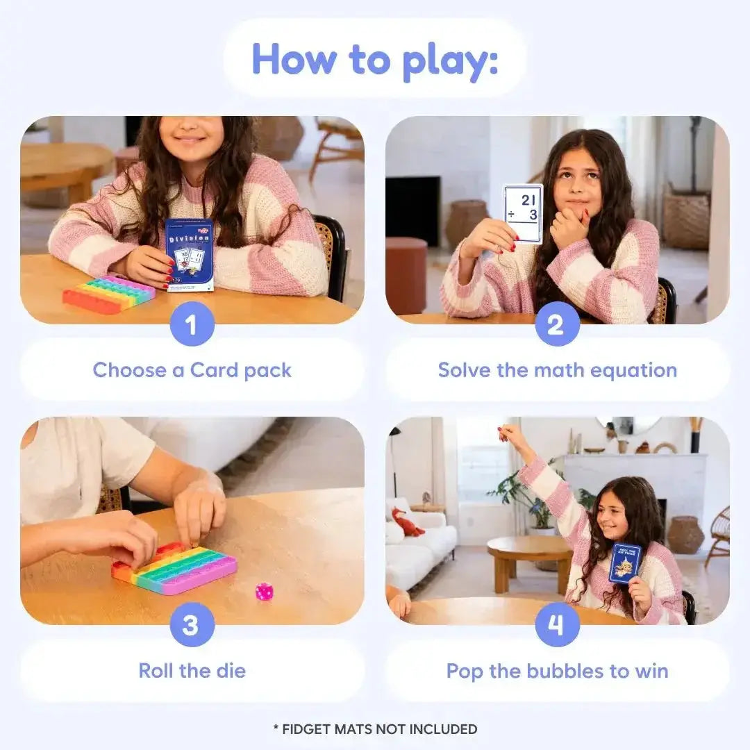  Division Card Pack For Kids Colorful Math Practice -  ToylandEU™