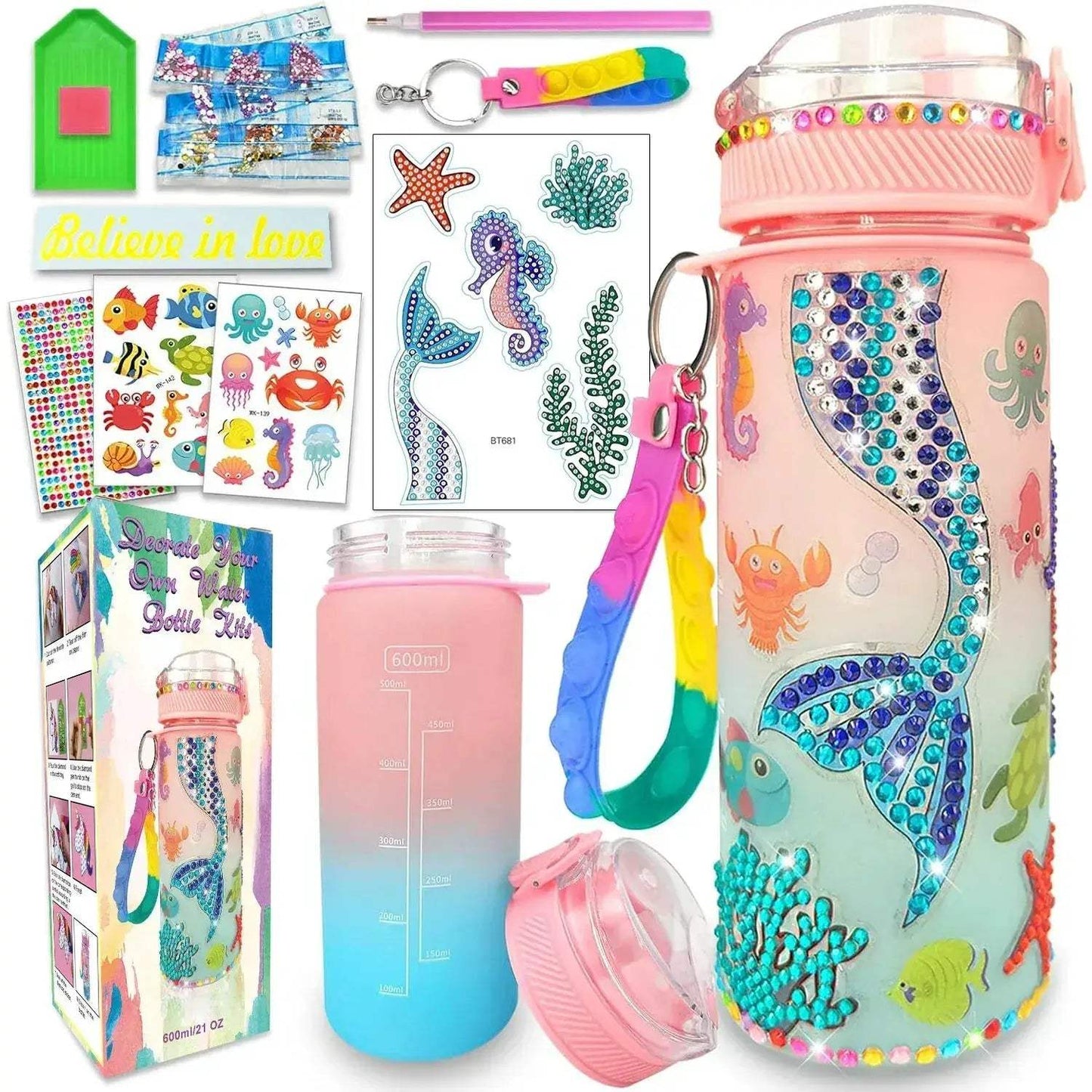 Diy Mermaid Water Bottle Decorating Kit For Girls Creative - ToylandEU