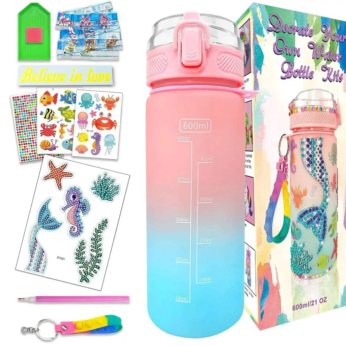 Diy Mermaid Water Bottle Decorating Kit For Girls Creative - ToylandEU