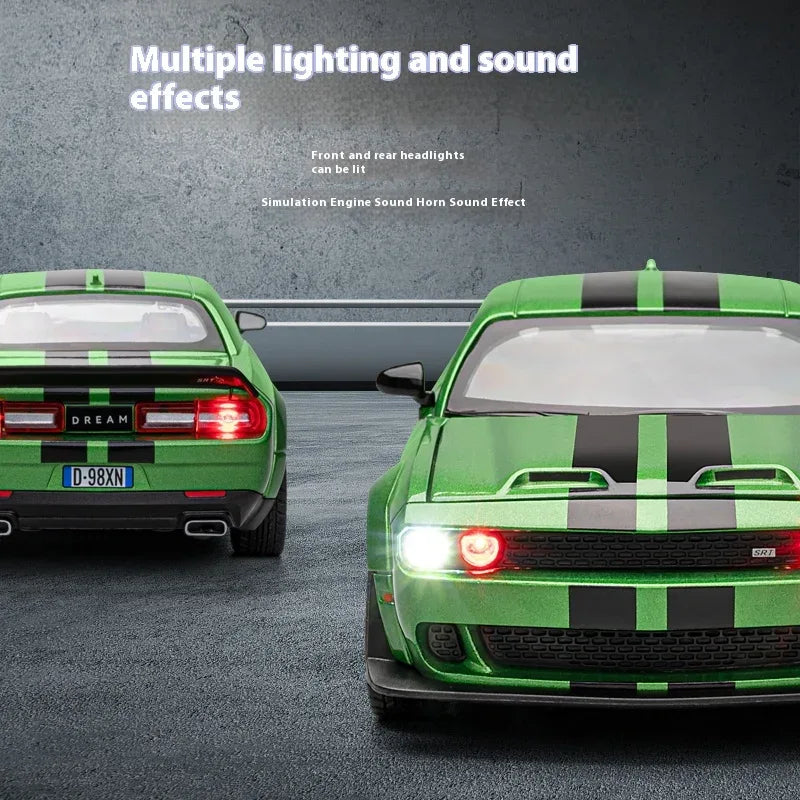 Dodge Challenger Diecast 1 to 22 Scale with Sound Light for Collectors - ToylandEU