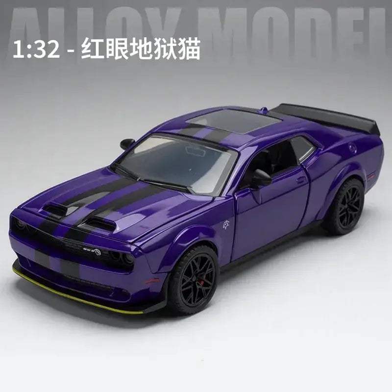 Dodge Challenger SRT Hellcat Diecast Car With Sound Light - ToylandEU
