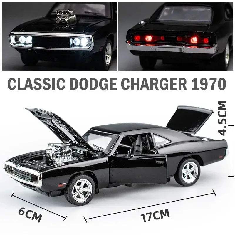 Dodge Charger Diecast Car 1:32 Alloy Pull Back Toy Gift - ToylandEU