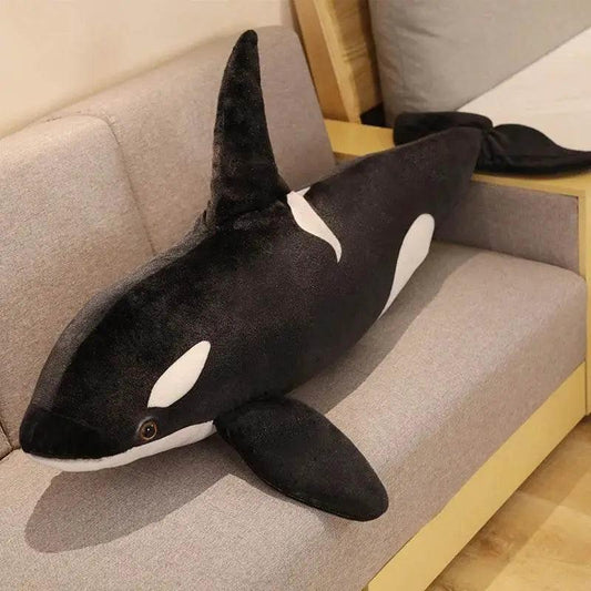  50cm-130cm Lifelike Orcinus Orca Black Whale Plush Toy Big Fish Cloth Doll Shark Stuffed Sea Animal Gift -  ToylandEU™