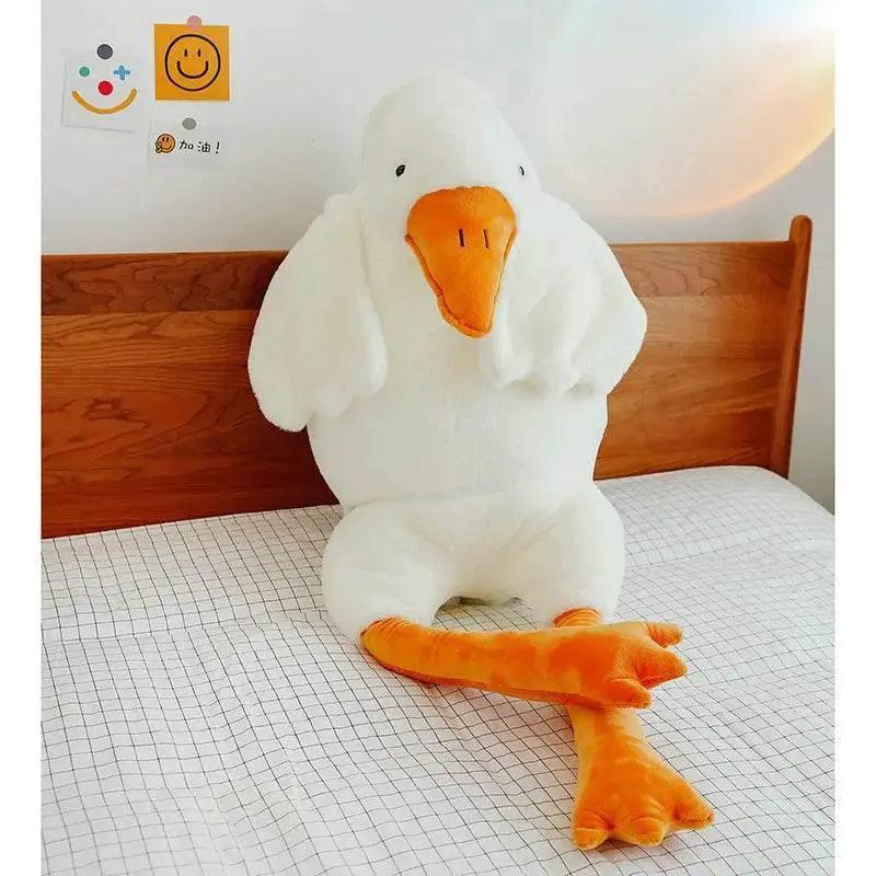  90-190cm Lovely Big White Goose Plush Toy Big Goose Doll Sleep on Bed Birthday Gift Girl -  ToylandEU™
