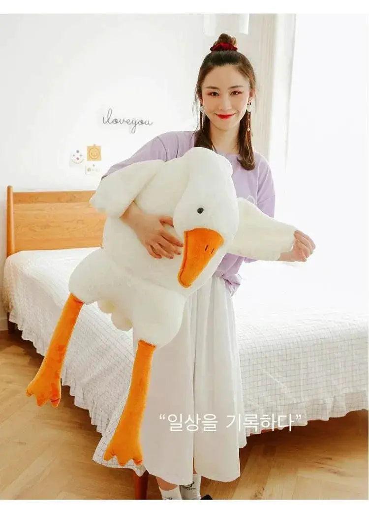  90-190cm Lovely Big White Goose Plush Toy Big Goose Doll Sleep on Bed Birthday Gift Girl -  ToylandEU™