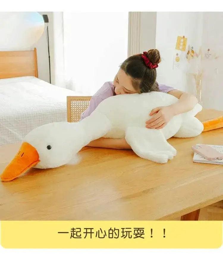  90-190cm Lovely Big White Goose Plush Toy Big Goose Doll Sleep on Bed Birthday Gift Girl -  ToylandEU™