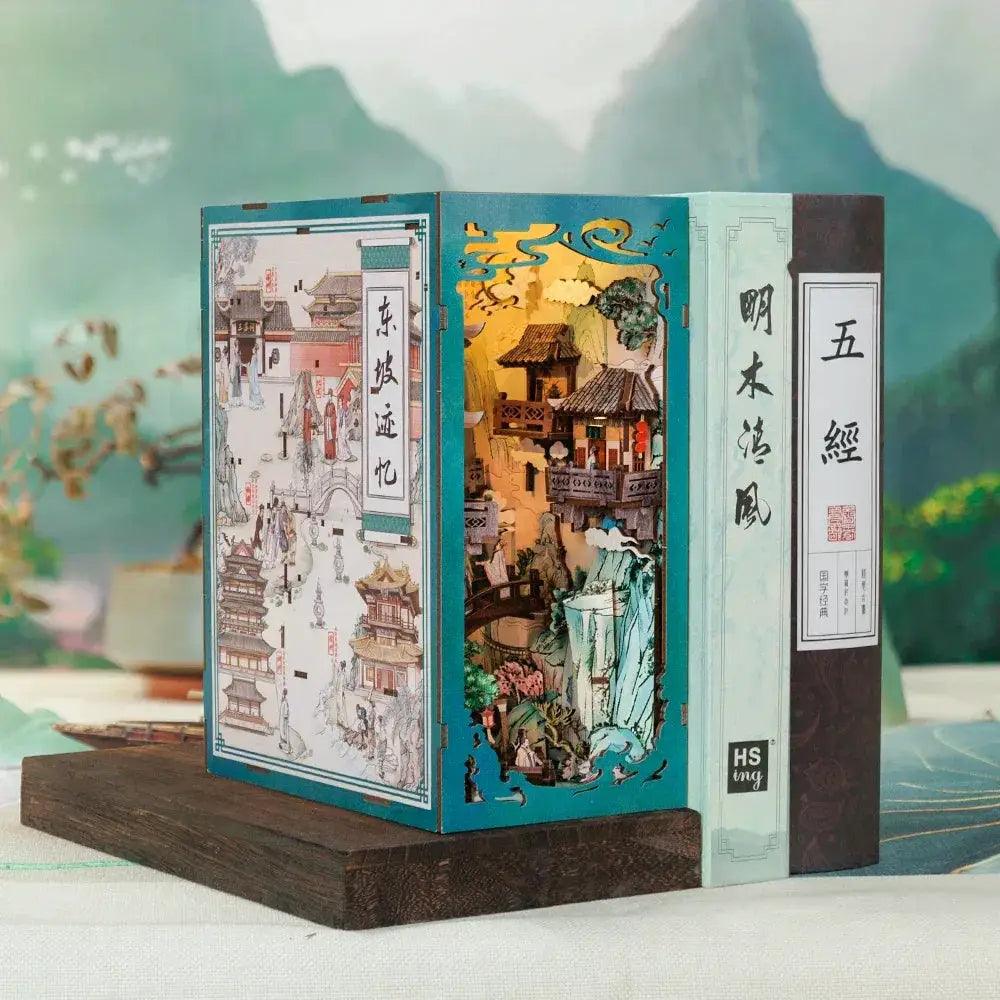  Chinese Style Book Nook Doll House Kit With Touch Light -  ToylandEU™