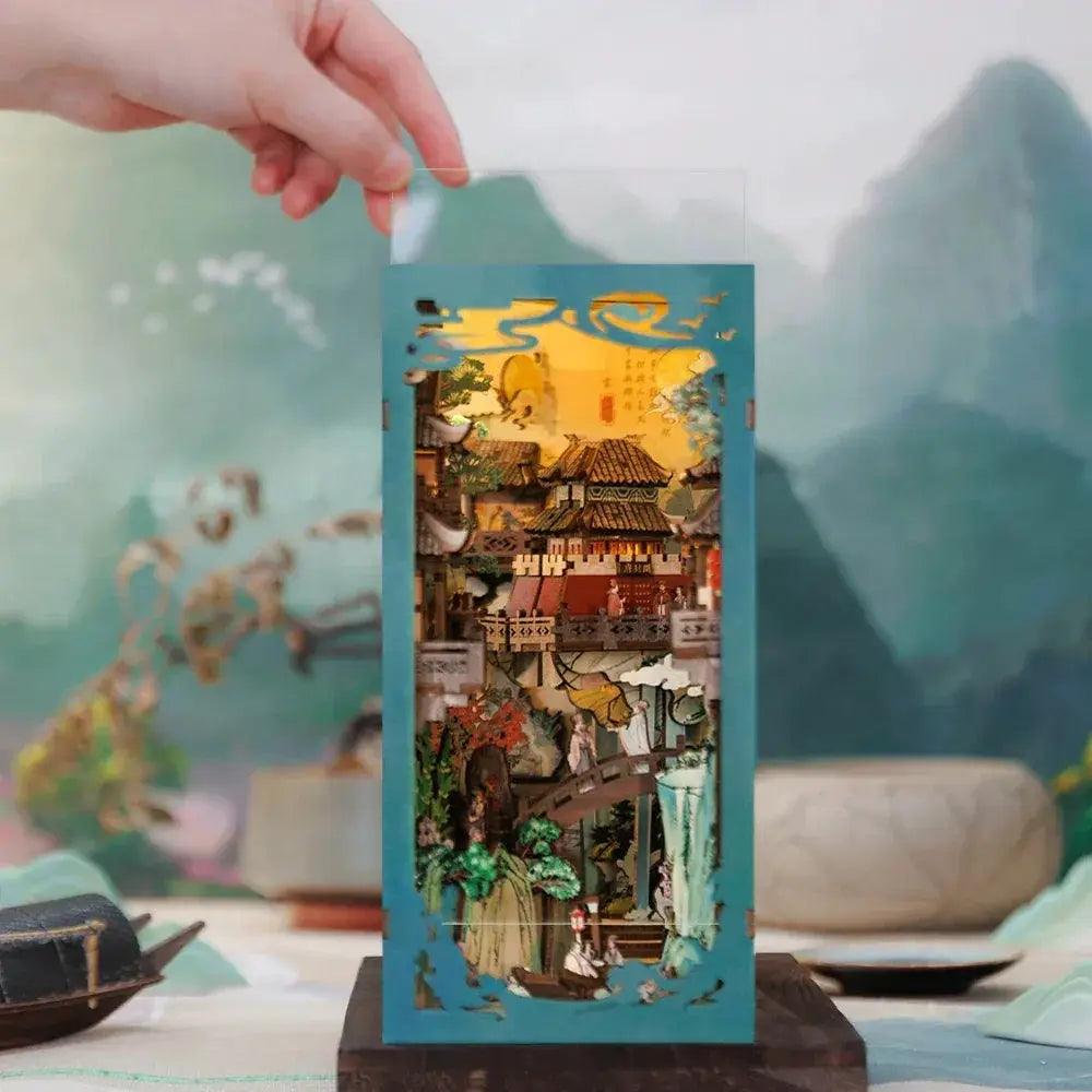  Chinese Style Book Nook Doll House Kit With Touch Light -  ToylandEU™