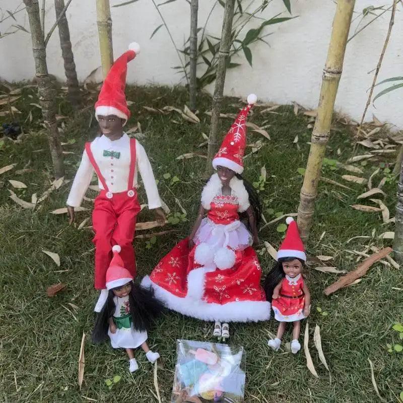  Christmas Family Set with Baby Girl and Black Dolls 5.5 and 11.5 Inch Kids Toys -  ToylandEU™