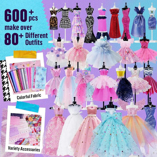  Doll Clothes Craft Kit With 80 Outfits And 600 Pieces -  ToylandEU™