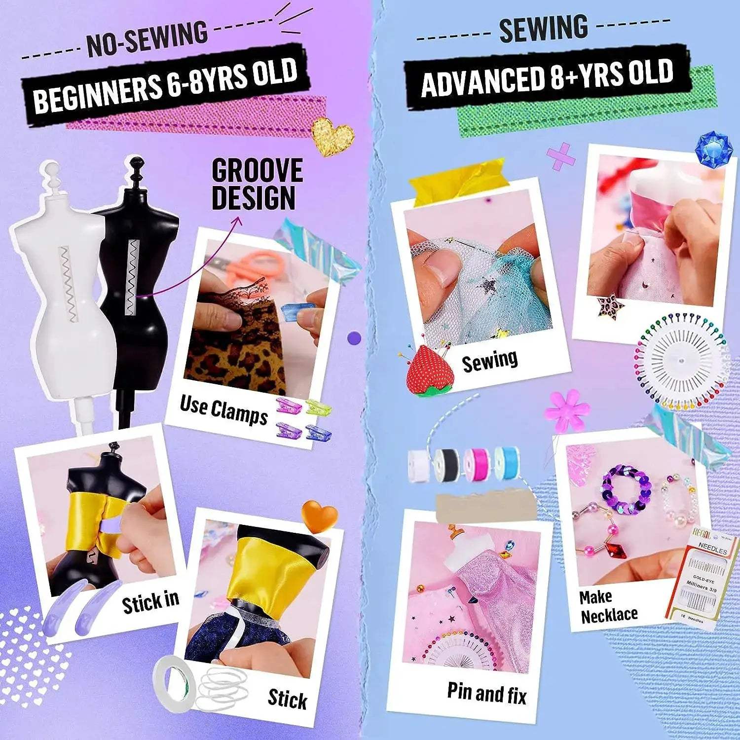Doll Clothes Craft Kit With 80 Outfits And 600 Pieces - ToylandEU