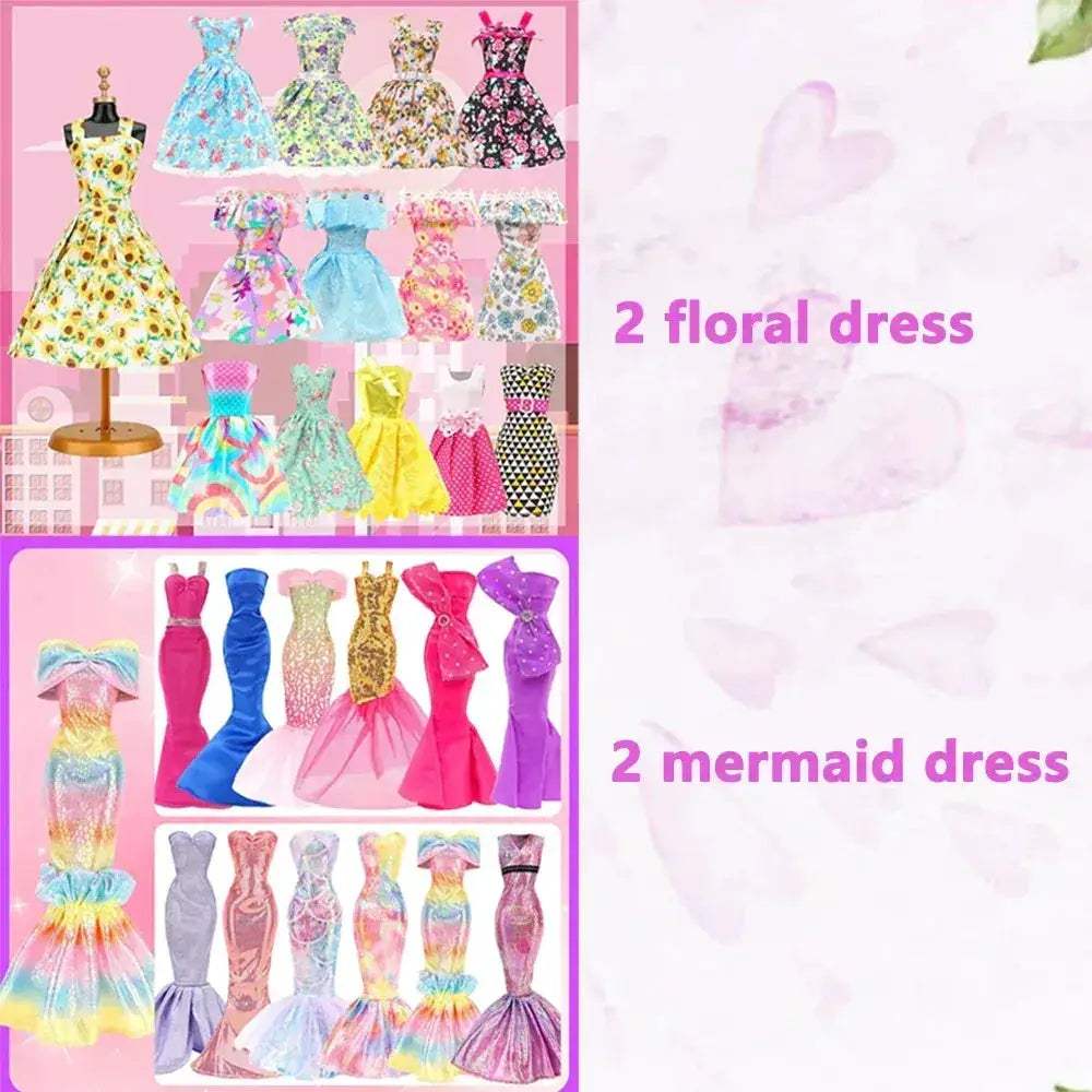  Doll Clothes Set 23 Piece Mermaid Dress Gift Ready -  ToylandEU™