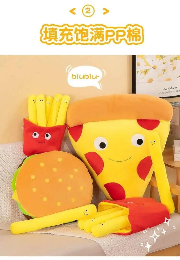  Creative Cartoon French Fries Hamburger Pizza Ornaments Couple Plush Toy Doll for Girls and Boys Birthday Gifts -  ToylandEU™