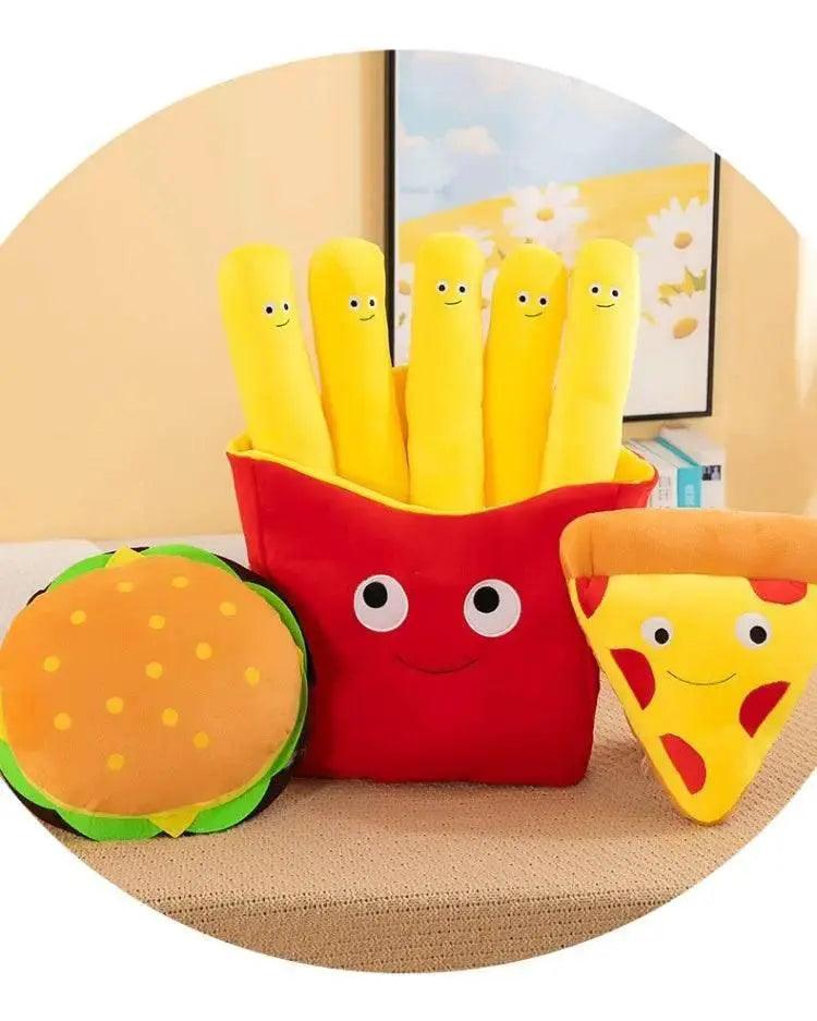  Creative Cartoon French Fries Hamburger Pizza Ornaments Couple Plush Toy Doll for Girls and Boys Birthday Gifts -  ToylandEU™
