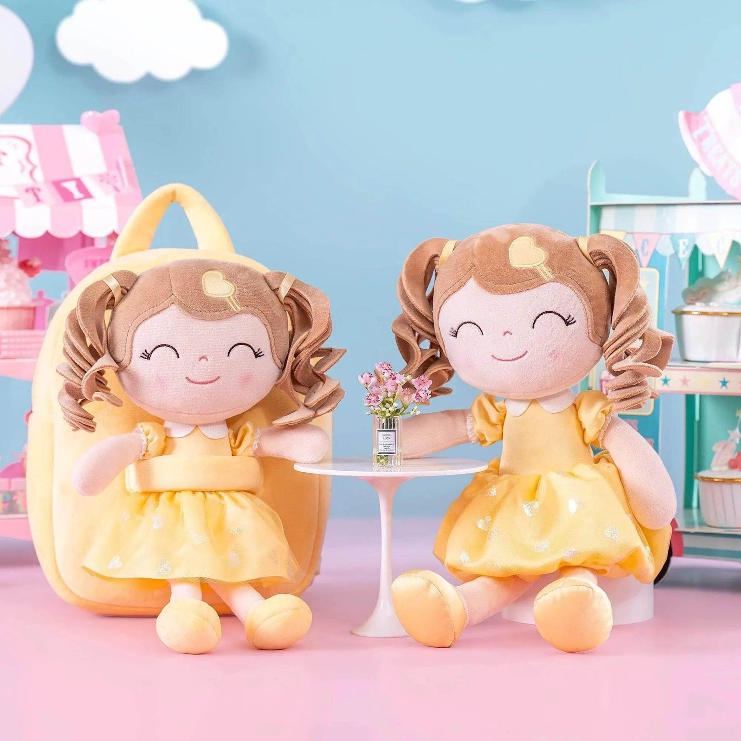  Curls Princess Doll Plush Backpack for Girls - Gloveleya Soft Stuffed Toy Gifts -  ToylandEU™