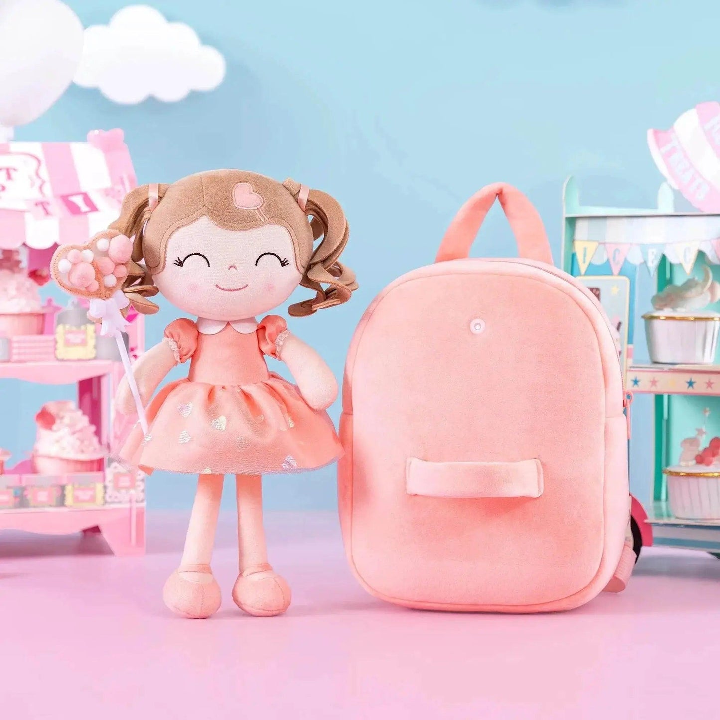  Curls Princess Doll Plush Backpack for Girls - Gloveleya Soft Stuffed Toy Gifts -  ToylandEU™