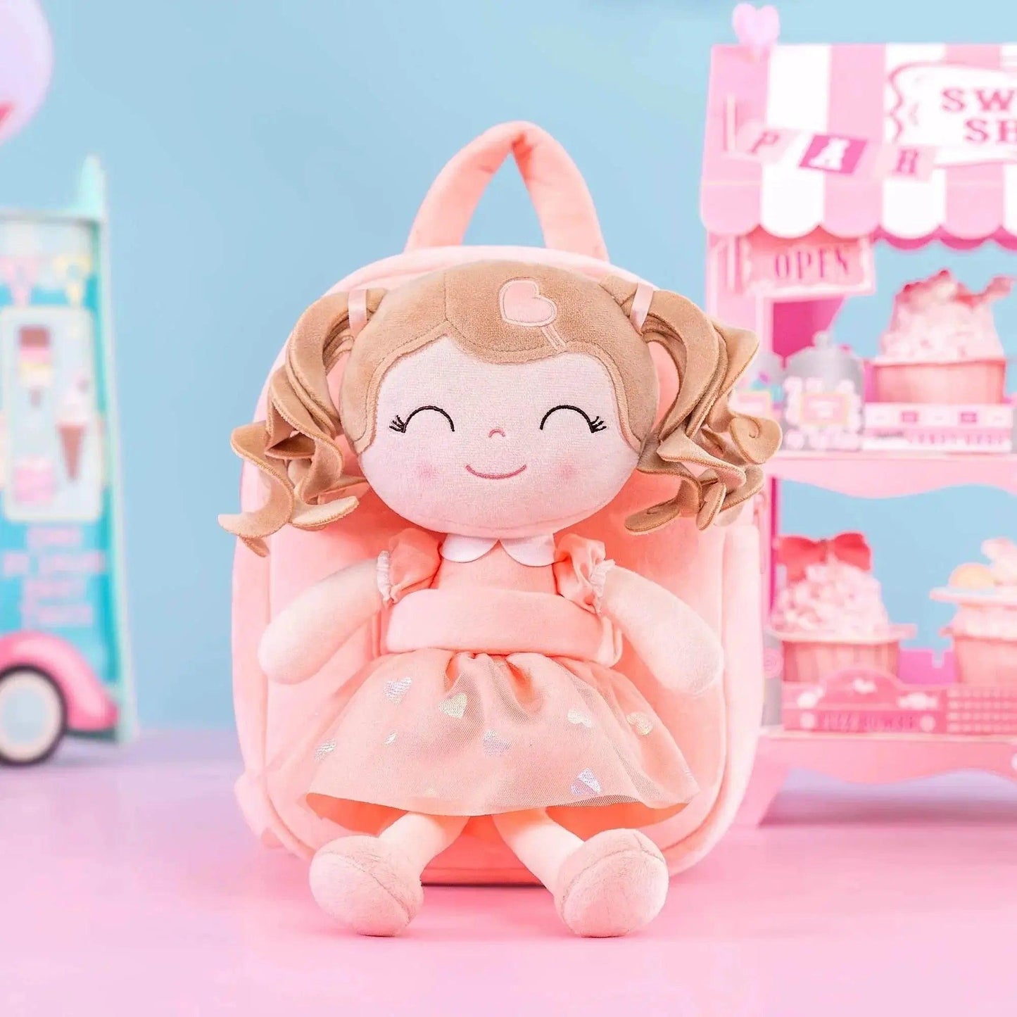  Curls Princess Doll Plush Backpack for Girls - Gloveleya Soft Stuffed Toy Gifts -  ToylandEU™