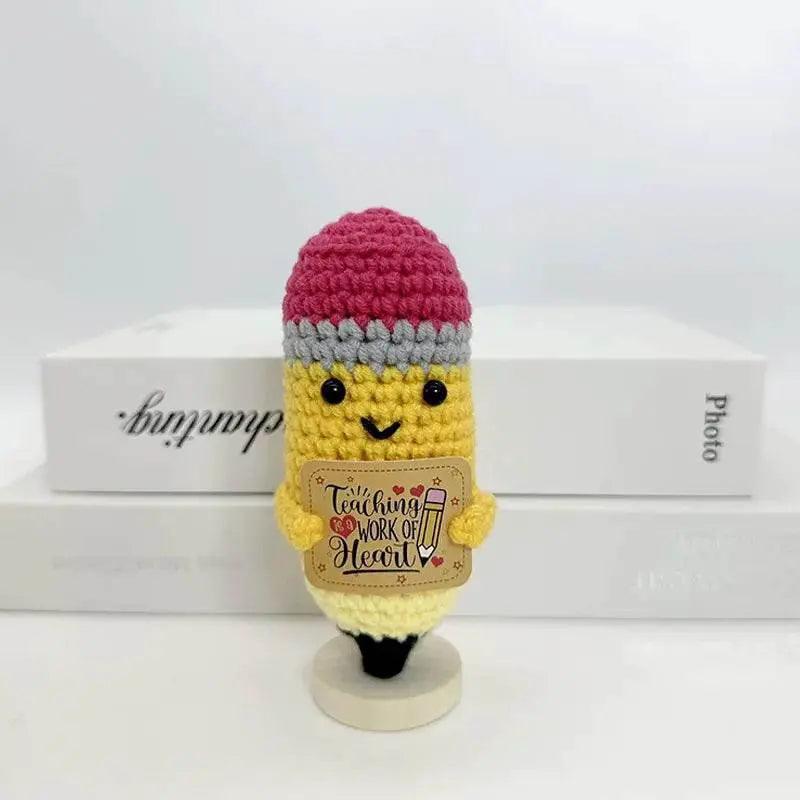  Funny Positive Crochet Sunshine Doll Desktop Ornament Handmade Cheer Emotional Support Sun with Card Home Party Decor -  ToylandEU™