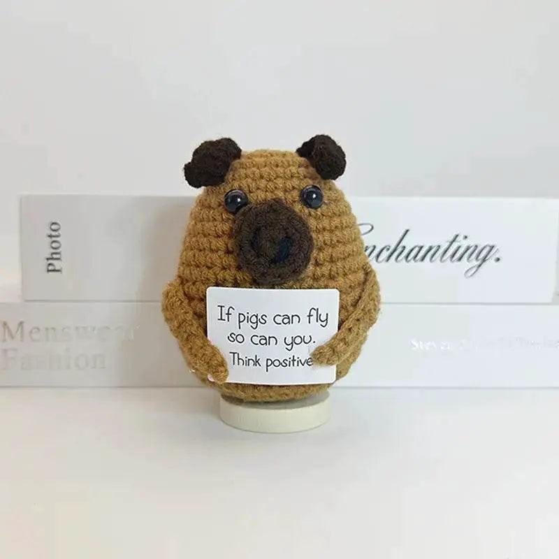  Funny Positive Crochet Sunshine Doll Desktop Ornament Handmade Cheer Emotional Support Sun with Card Home Party Decor -  ToylandEU™