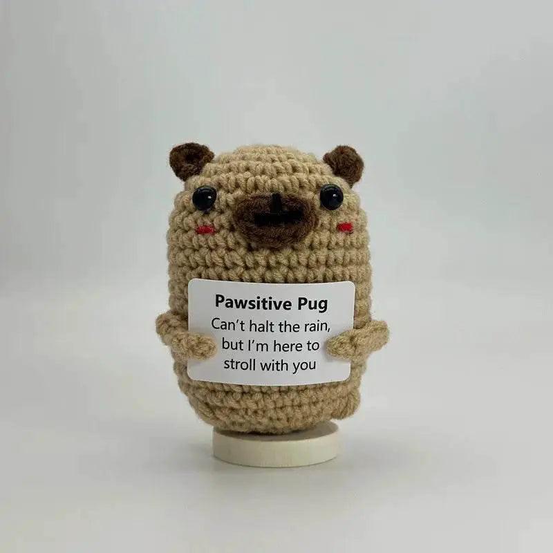  Funny Positive Crochet Sunshine Doll Desktop Ornament Handmade Cheer Emotional Support Sun with Card Home Party Decor -  ToylandEU™