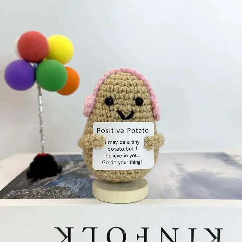  Funny Positive Crochet Sunshine Doll Desktop Ornament Handmade Cheer Emotional Support Sun with Card Home Party Decor -  ToylandEU™