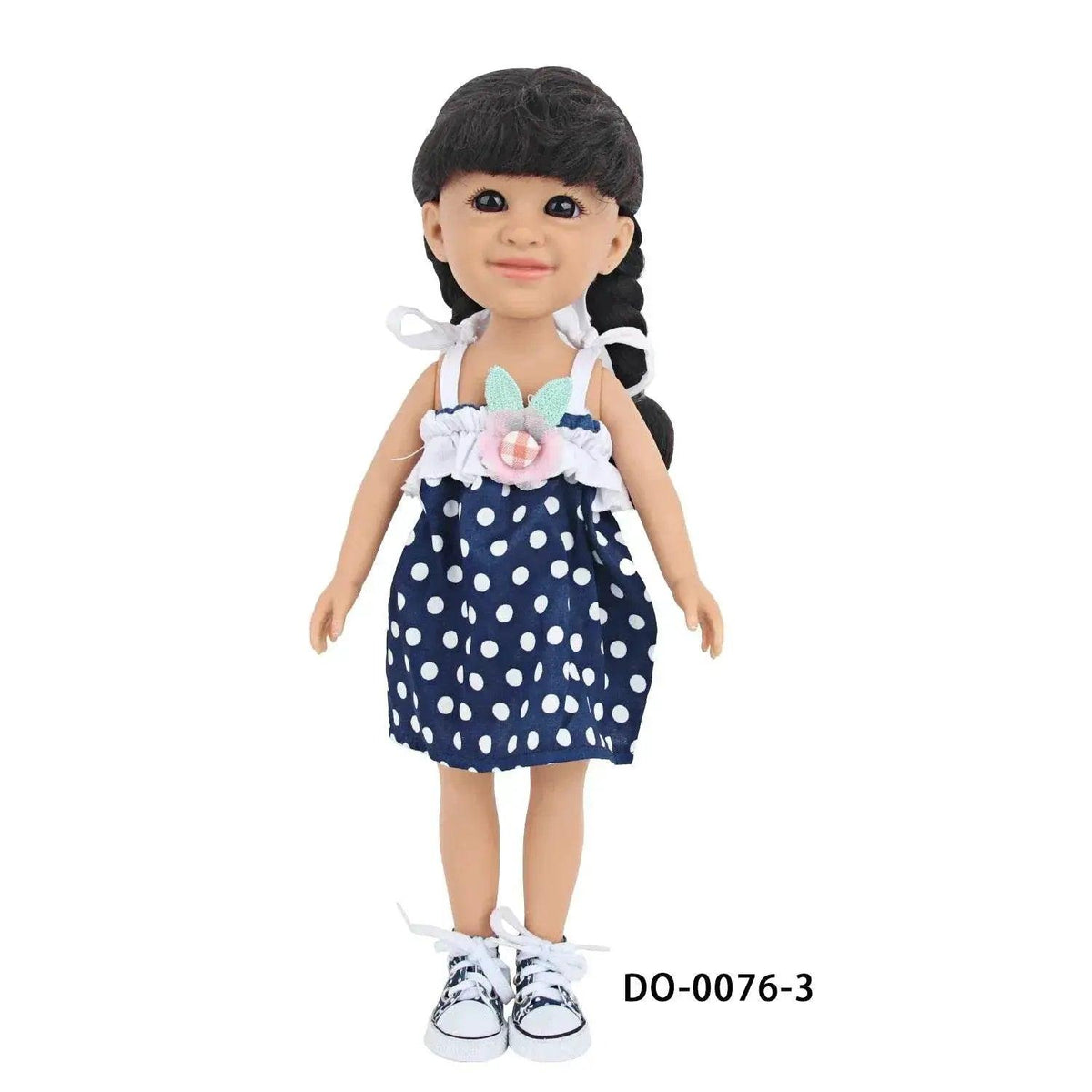  35CM Girl Dolls With Smooth Black Long Hair Black Eyes 14 Inches Baby Doll With Dress Shoes Toys -  ToylandEU™
