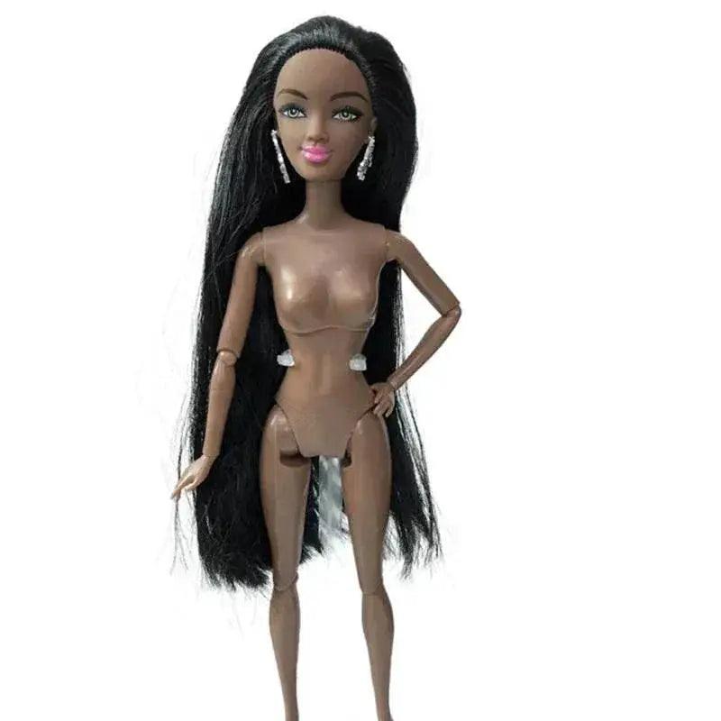  30cm Height Black Dolls Multi-jointed African Dolls with Black Hair for Girls Diy Dress Up Toys -  ToylandEU™