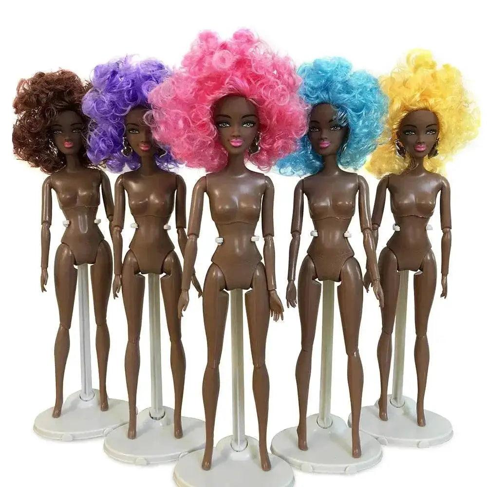  30cm Height Black Dolls Multi-jointed African Dolls with Black Hair for Girls Diy Dress Up Toys -  ToylandEU™